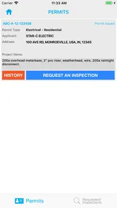 ACBD Inspection Request screenshot 2