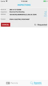 ACBD Inspection Request screenshot 5