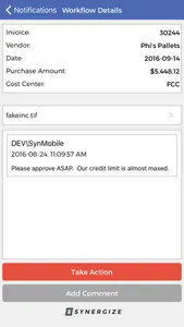 Synergize MobileWorkflow screenshot 1