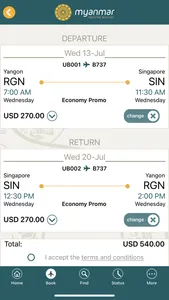 Myanmar National Airlines screenshot 2