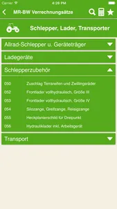 MR-BW Verrechnungssätze screenshot 1