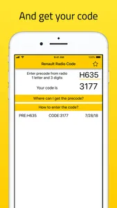 Radio Code for Renault Stereo screenshot 1