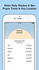 One a Day - Ramadan 2016 Prayer Times & Daily Wisdom screenshot 1