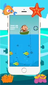 Monkey Fishing Catch Big Fish Game For Kids screenshot 2