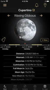 Moon Phases and Lunar Calendar screenshot 2