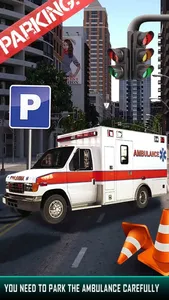 Ambulance Emergency Parking 3D - Real Heavy Car Driving Test Critical Mission screenshot 1