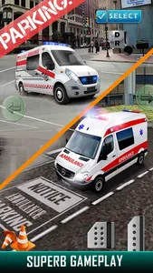 Ambulance Emergency Parking 3D - Real Heavy Car Driving Test Critical Mission screenshot 2