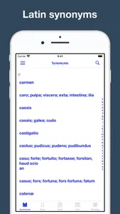 Latin synonym dictionary screenshot 0