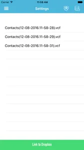 Contacts Backup and Transfer - Sync, Copy and Export Address Book in vcf to Dropbox screenshot 3