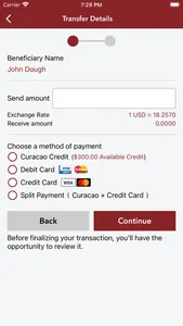 Curacao Money Transfer screenshot 2