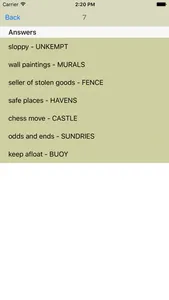 Cheats for 7 Little Words screenshot 2