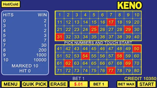 Keno Casino Games screenshot 1