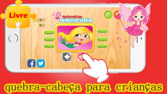 Quebra-Cabeça da Princesa Sereia no Jogos Educativos Grátis para Crianças e Jardim de Infância screenshot 1