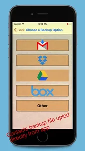 Contacts Backup - for Google drive, Box, Dropbox screenshot 2