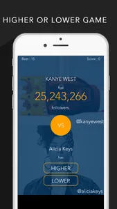 The Higher Lower Game! Followers Quiz for Twitter screenshot 0