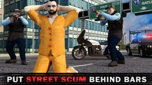 Police Bike Crime Patrol Chase 3D Gun Shooter Game screenshot 0