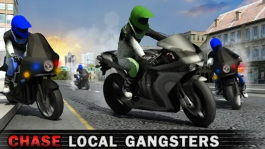 Police Bike Crime Patrol Chase 3D Gun Shooter Game screenshot 1