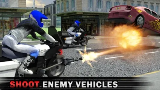 Police Bike Crime Patrol Chase 3D Gun Shooter Game screenshot 2