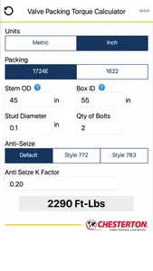 Valve Torque Calculator screenshot 0