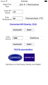 Gammon API Gravity Calculator screenshot 1