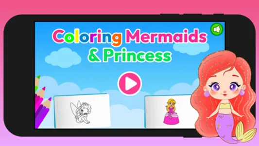 Coloring Mermaid and Princess screenshot 0