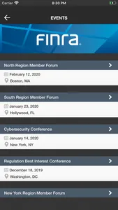FINRA’s Events screenshot 1