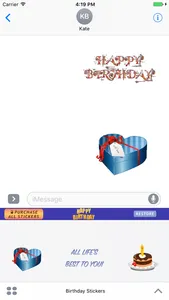 Birthday Stickers - Messages screenshot 1