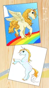 Unicorn & pegasus coloring pages Fantastic animals screenshot 1