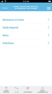 Prismaflex Citrate Protocol screenshot 2