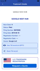 U.S. Trademark Search Tool screenshot 2