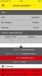 Water Jetting Calculator screenshot 1