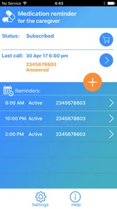 Medication call reminder for the caregiver screenshot 0