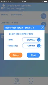 Medication call reminder for the caregiver screenshot 1