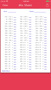 Math Practice Sheets screenshot 2