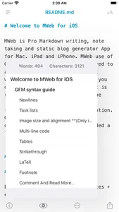MWeb - Markdown & Note Taking screenshot 2