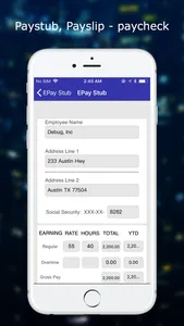 Paystub - Easy Paystub Maker screenshot 2