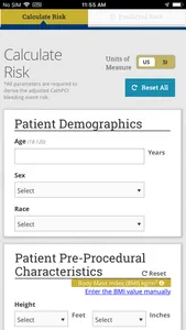 CathPCI Risk Calculator screenshot 2