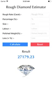 Rough Diamond Price Estimator screenshot 2