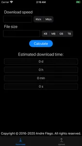 DownloadUpload Time Calculator screenshot 1