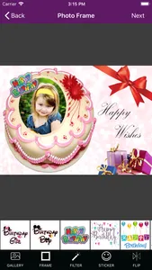 Birthday cake photo frame screenshot 3