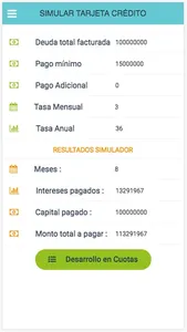 Simulador Pago Tarjeta Credito screenshot 3