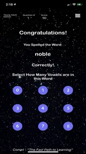 Young Adult - Comet Spelling screenshot 2