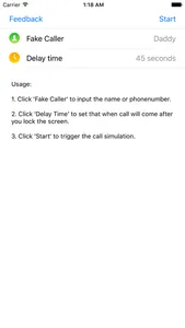 FakeCall - simulate system phone call screenshot 0