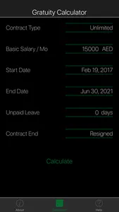 UAE Gratuity Calculator screenshot 2