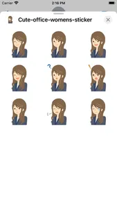 Cute office womens sticker screenshot 0