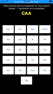 Amino Acid Codons Tutor screenshot 0