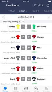 Live Scores of Football France screenshot 0