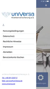 uniVersa RechnungsApp screenshot 1