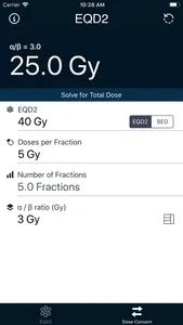 EQD2 Calculator screenshot 2