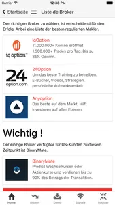 Binäre Optionen Broker & Strategie screenshot 3